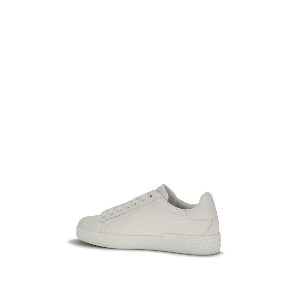 2026 New Arrival Dolce & Gabbana White Calf Leather Bos Taurus Low Top Sneakers