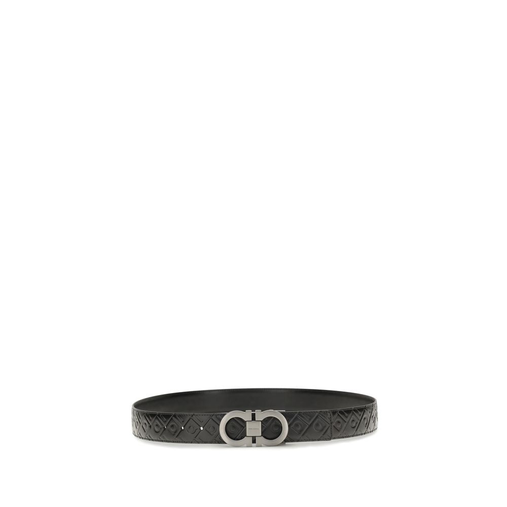 2026 New Arrival Ferragamo Black Calf Leather Bos Taurus Regular Belt