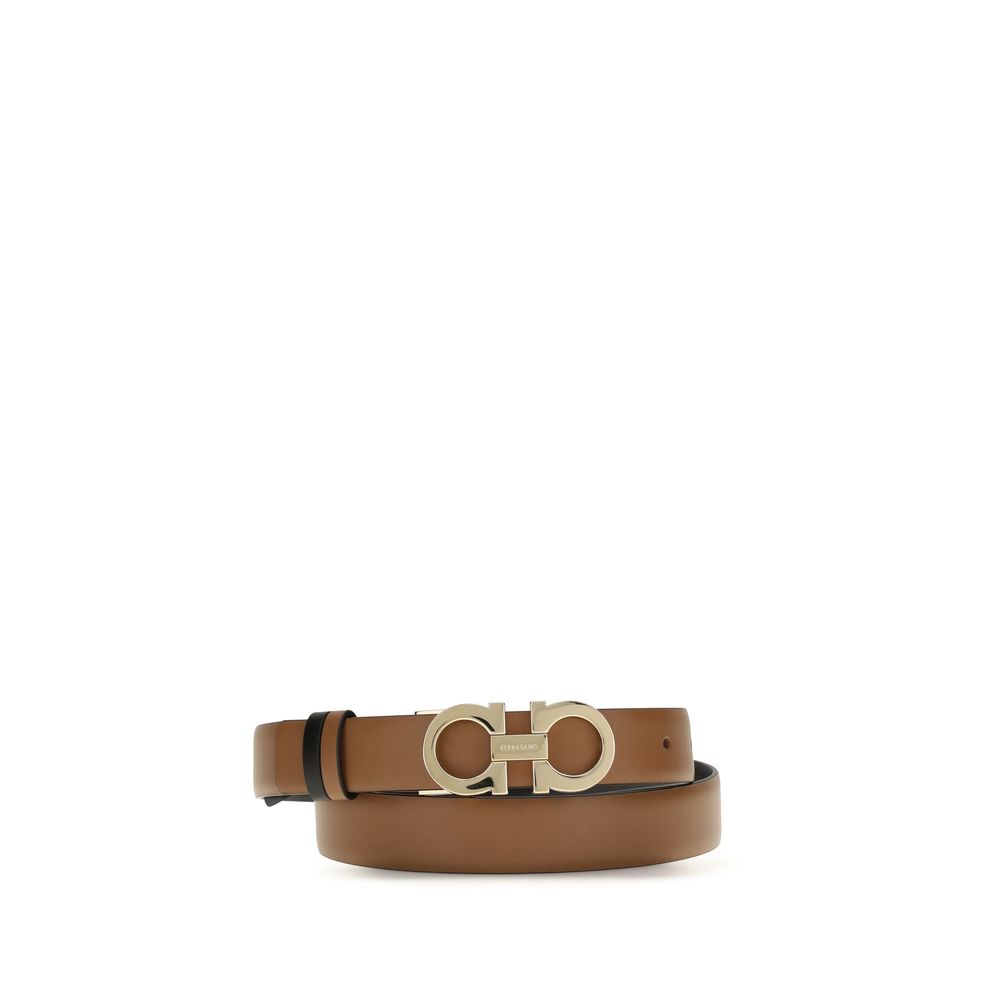 2026 New Arrival Ferragamo Brown Calf Leather Bos Taurus Regular Belt