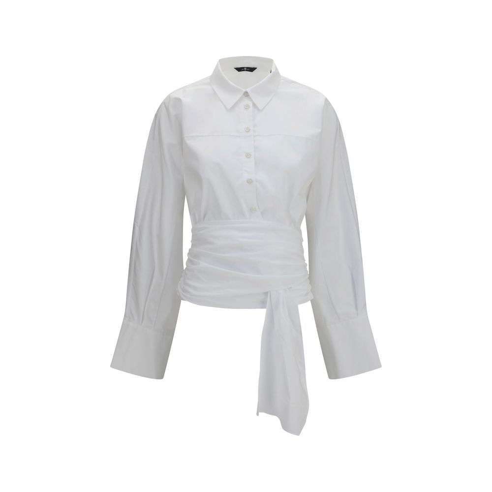 2026 New Arrival 7FOR White Cotton Dress Shirt