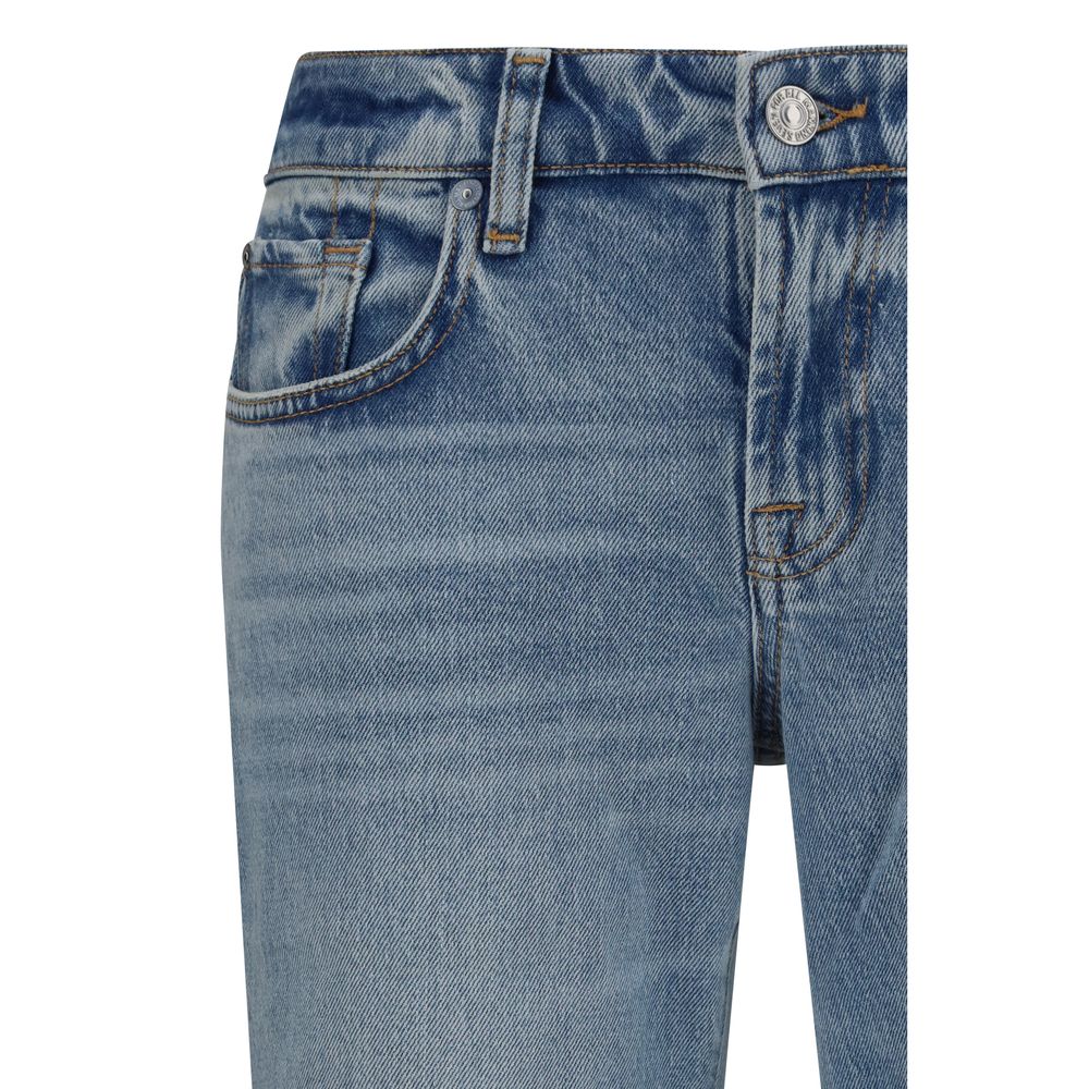 2026 New Arrival 7FOR Blue Cotton Flared Jeans