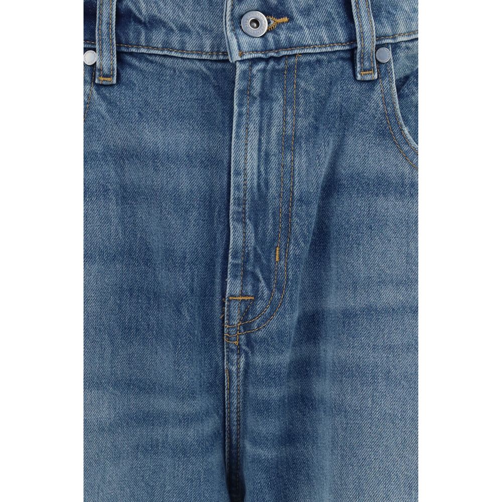 2026 New Arrival 7FOR Blue Cotton Relaxed Fit Jeans