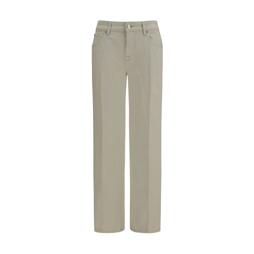2026 New Arrival 7FOR Beige Cotton Straight-Leg Jeans