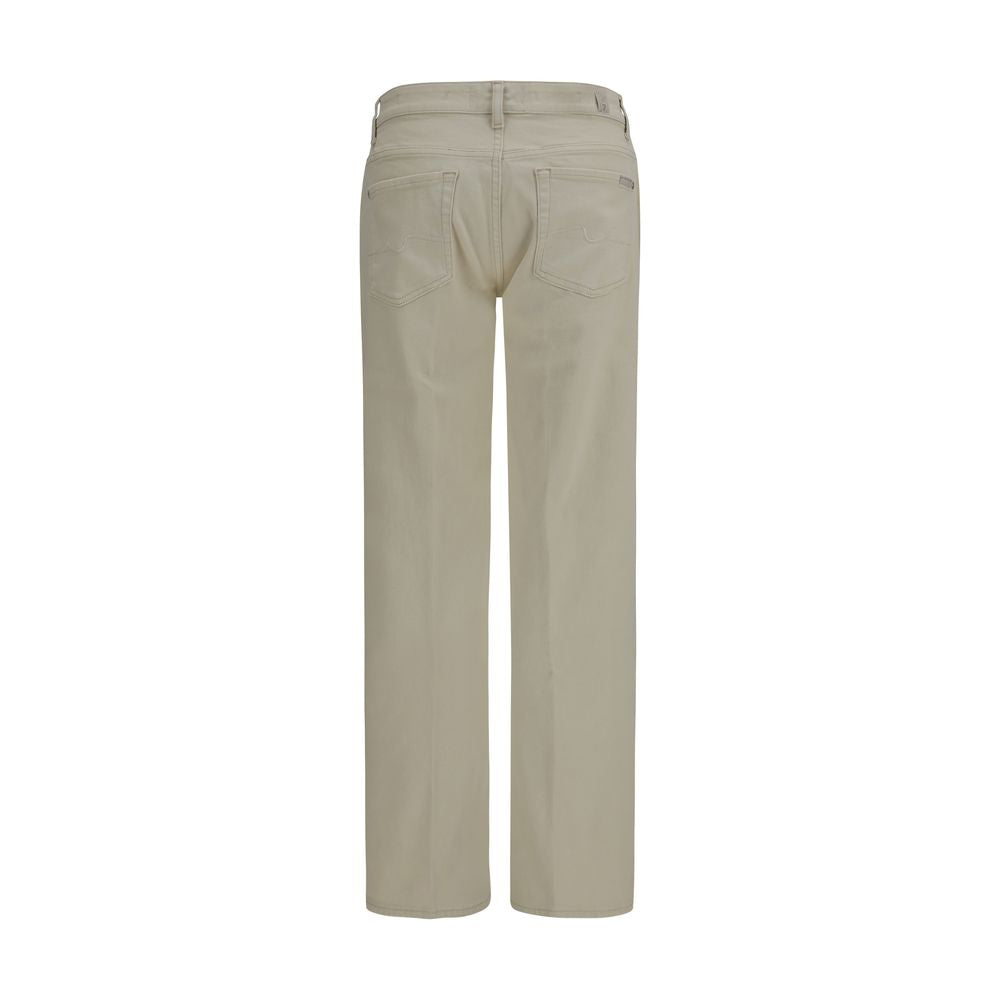 2026 New Arrival 7FOR Beige Cotton Straight-Leg Jeans
