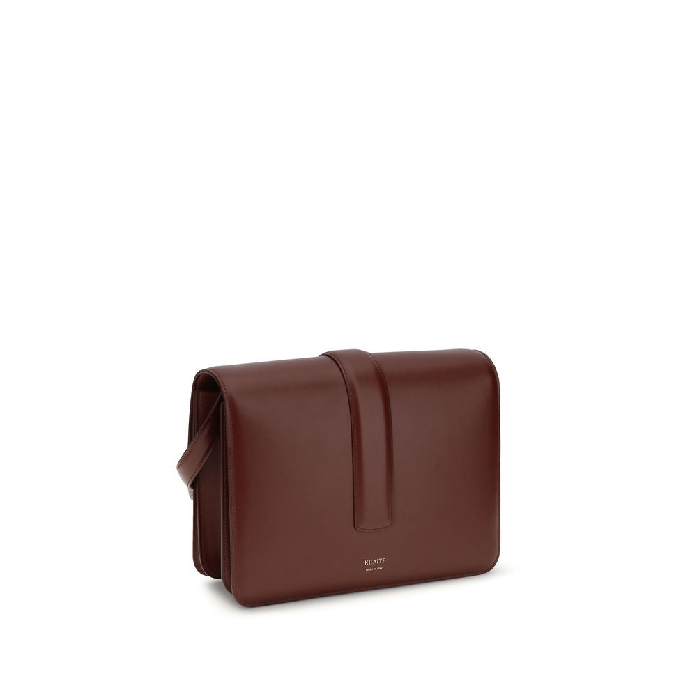 2026 New Arrival Khaite Bordeaux Calf Leather Bos Taurus Shoulder Bag