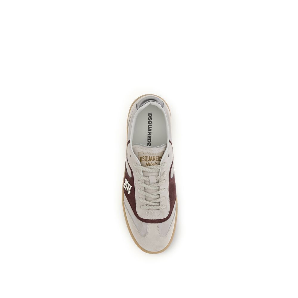 2026 New Arrival Dsquared² Beige Calf Leather Bos Taurus Low Top Sneakers