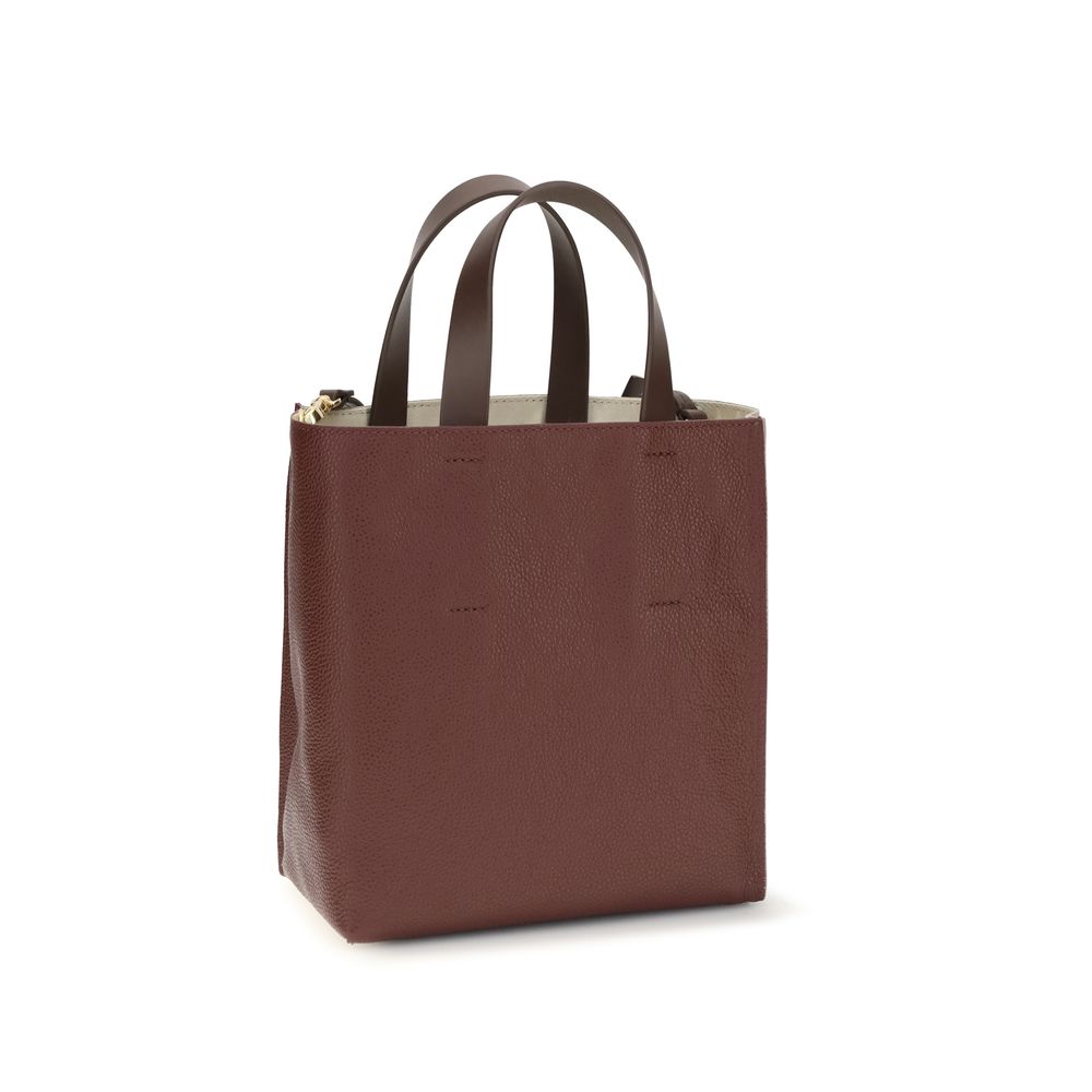 2026 New Arrival Marni Beige Calf Leather Bos Taurus Shoulder Bag
