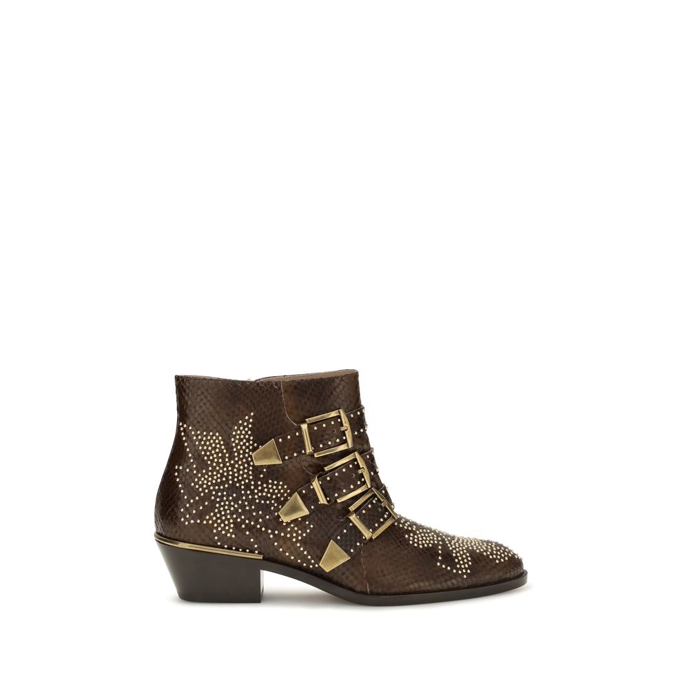 2026 New Arrival Chloé Brown Calf Leather Bos Taurus Ankle Boots