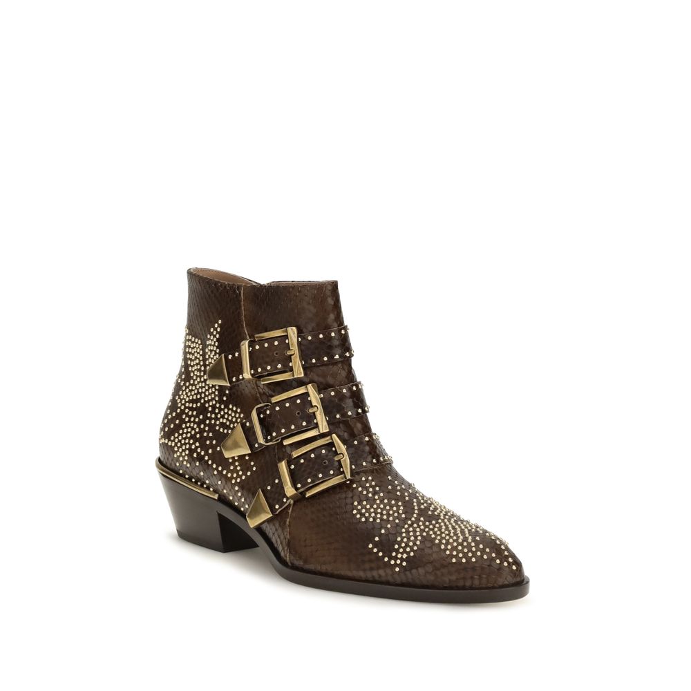 2026 New Arrival Chloé Brown Calf Leather Bos Taurus Ankle Boots