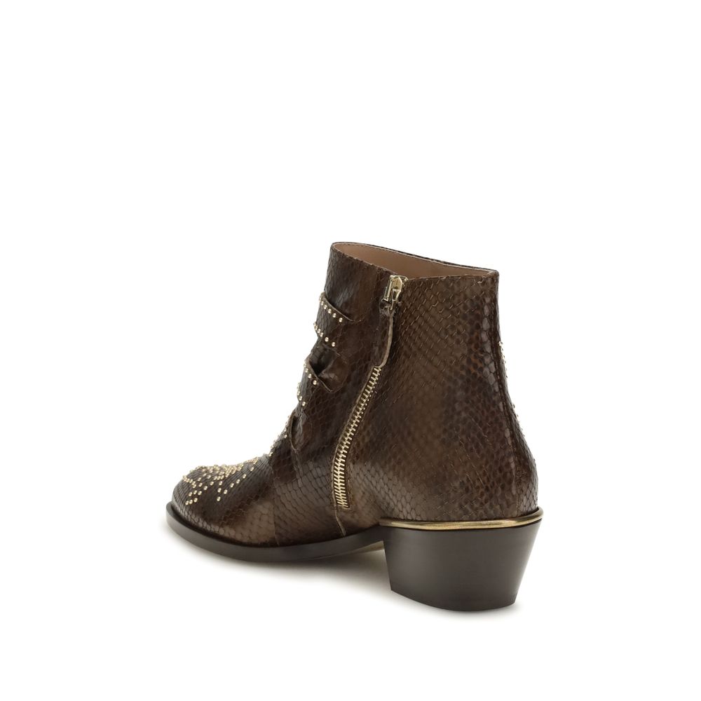 2026 New Arrival Chloé Brown Calf Leather Bos Taurus Ankle Boots
