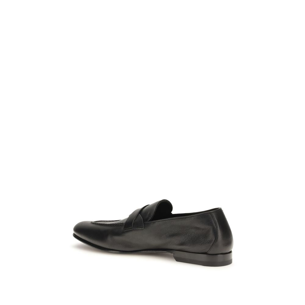 2026 New Arrival Tom Ford Black Calf Leather Bos Taurus Slip-On Loafers