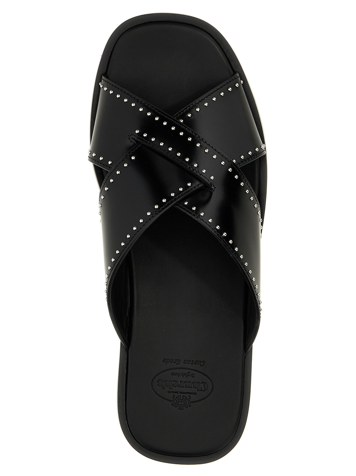 2026 New Arrival Church's Black Calf Leather Bos Taurus Slides