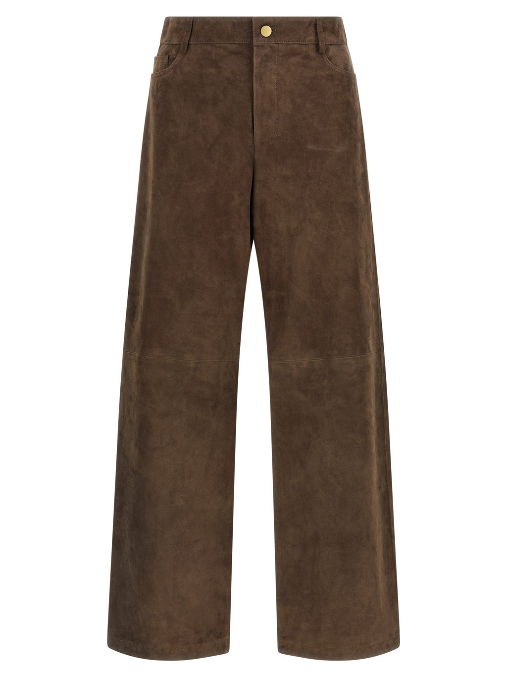 2026 New Arrival 'S Max Mara Brown Lamb Leather Casual Pants
