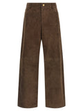 2026 New Arrival 'S Max Mara Brown Lamb Leather Casual Pants
