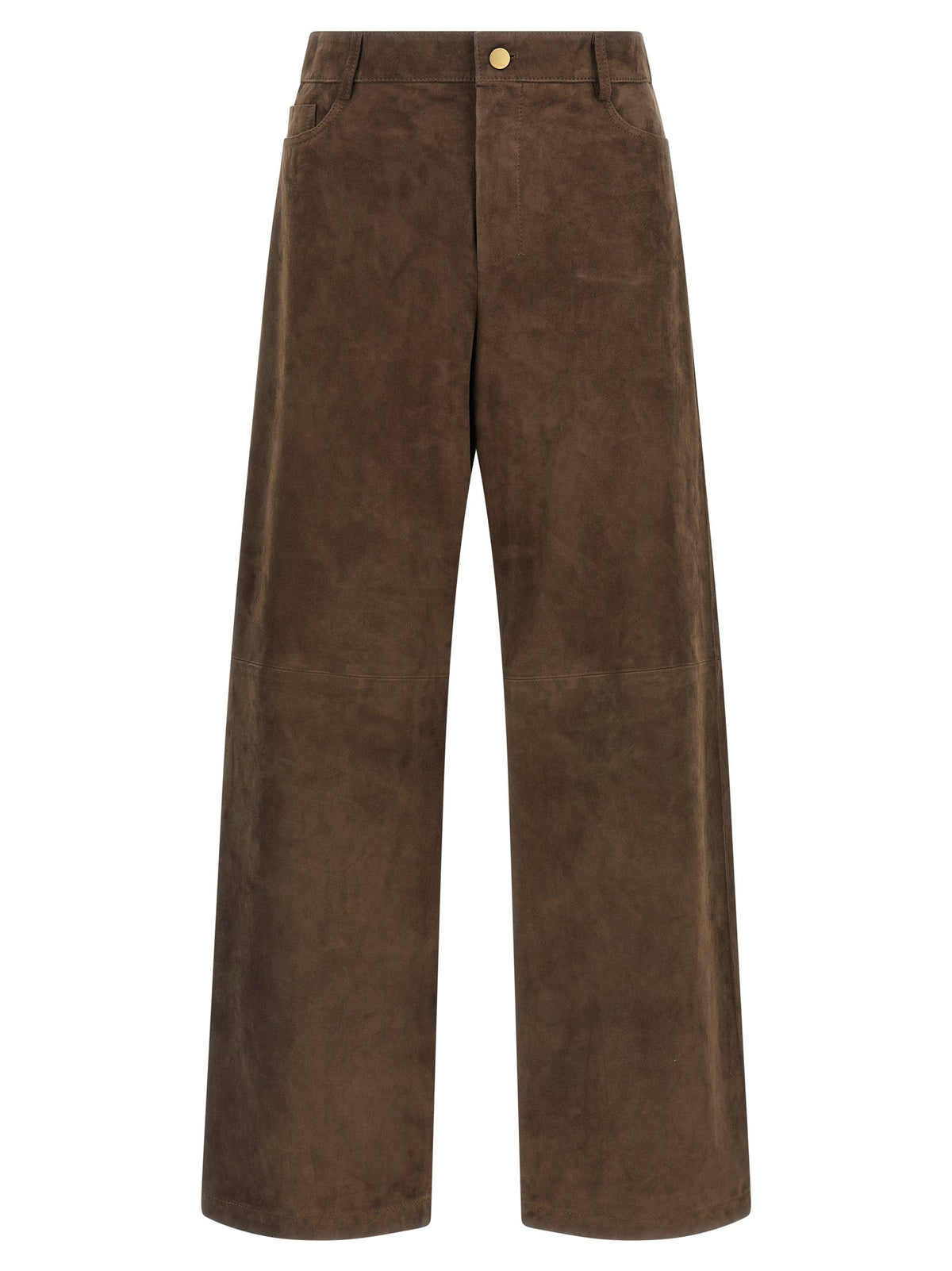 2026 New Arrival 'S Max Mara Brown Lamb Leather Casual Pants