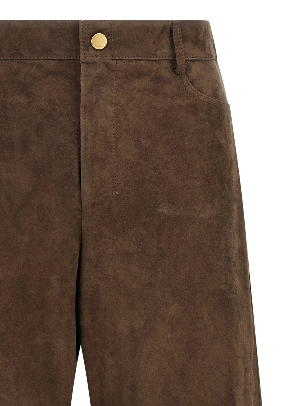 2026 New Arrival 'S Max Mara Brown Lamb Leather Casual Pants