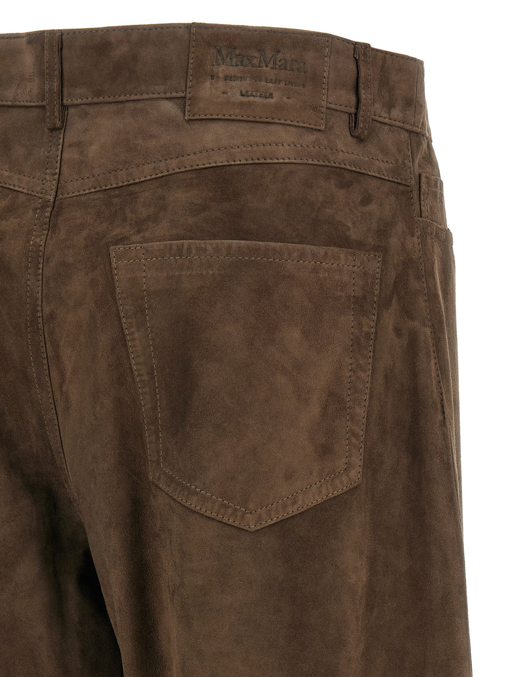 2026 New Arrival 'S Max Mara Brown Lamb Leather Casual Pants