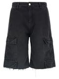 2026 New Arrival 44 Label Group Black Cotton Bermuda Shorts