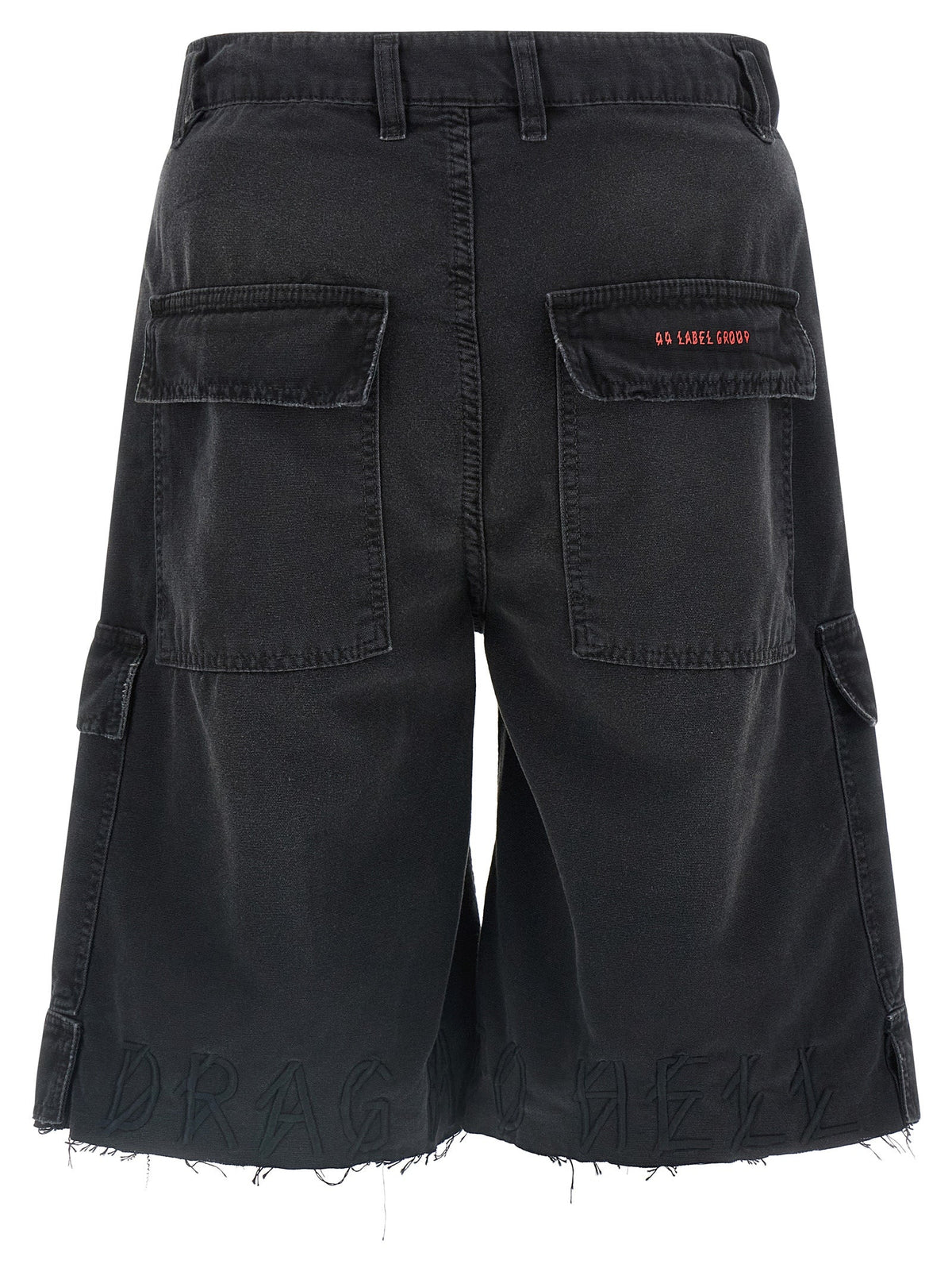 2026 New Arrival 44 Label Group Black Cotton Bermuda Shorts