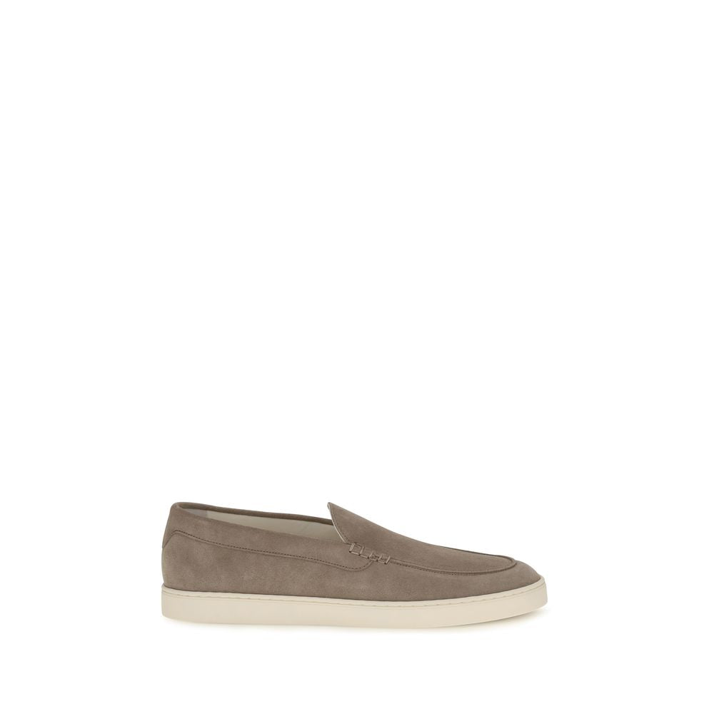 2026 New Arrival Brunello Cucinelli Gray Calf Leather Bos Taurus Slip-On Loafers