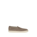 2026 New Arrival Brunello Cucinelli Gray Calf Leather Bos Taurus Slip-On Loafers