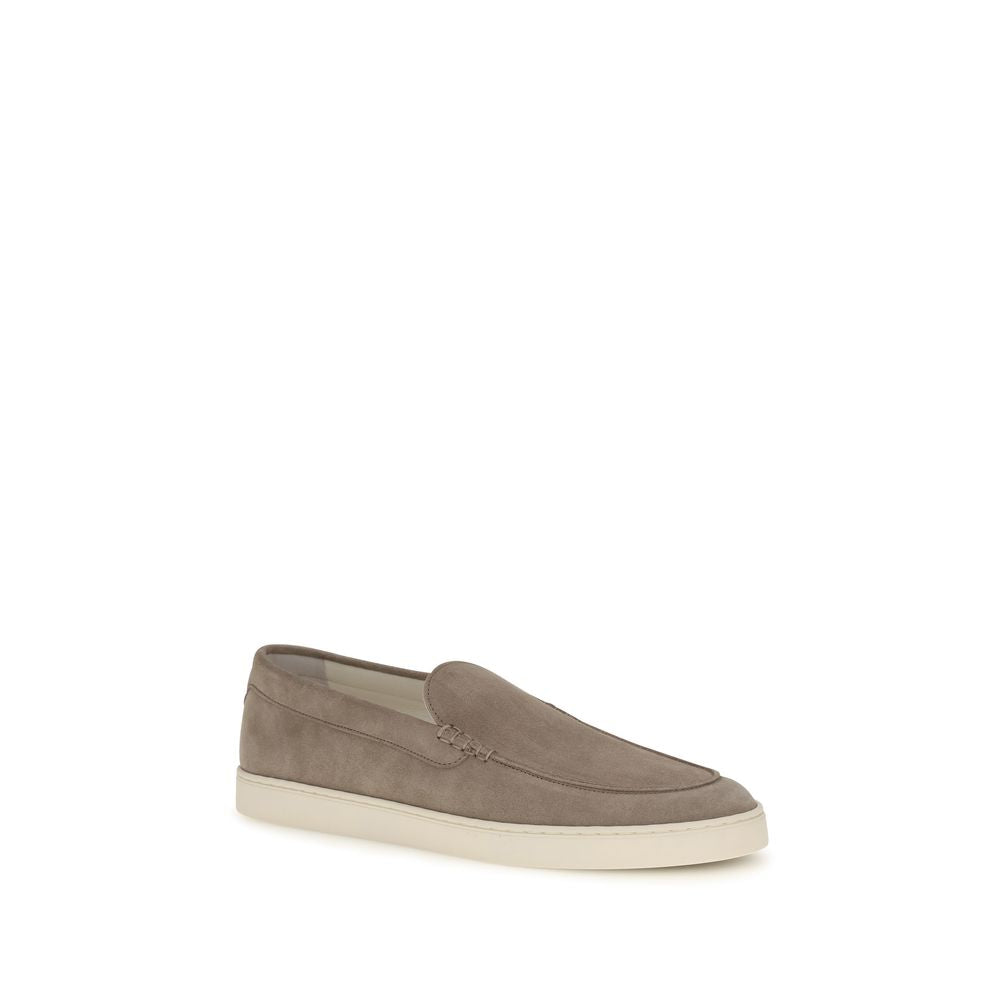 2026 New Arrival Brunello Cucinelli Gray Calf Leather Bos Taurus Slip-On Loafers