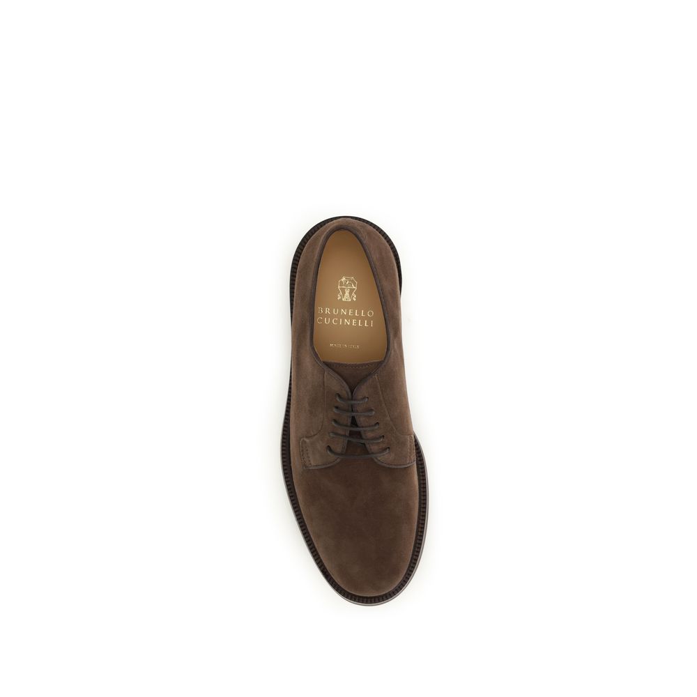 2026 New Arrival Brunello Cucinelli Brown Calf Leather Bos Taurus Oxfords And Derbies