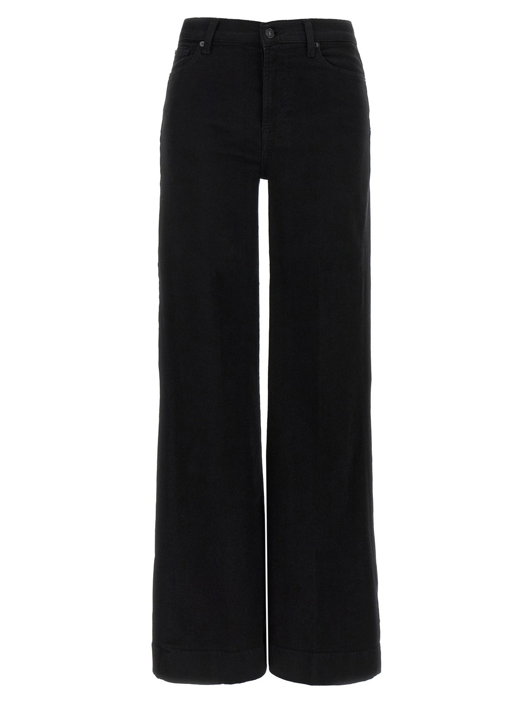 2026 New Arrival 7 For All Mankind Black Cotton Flared Jeans