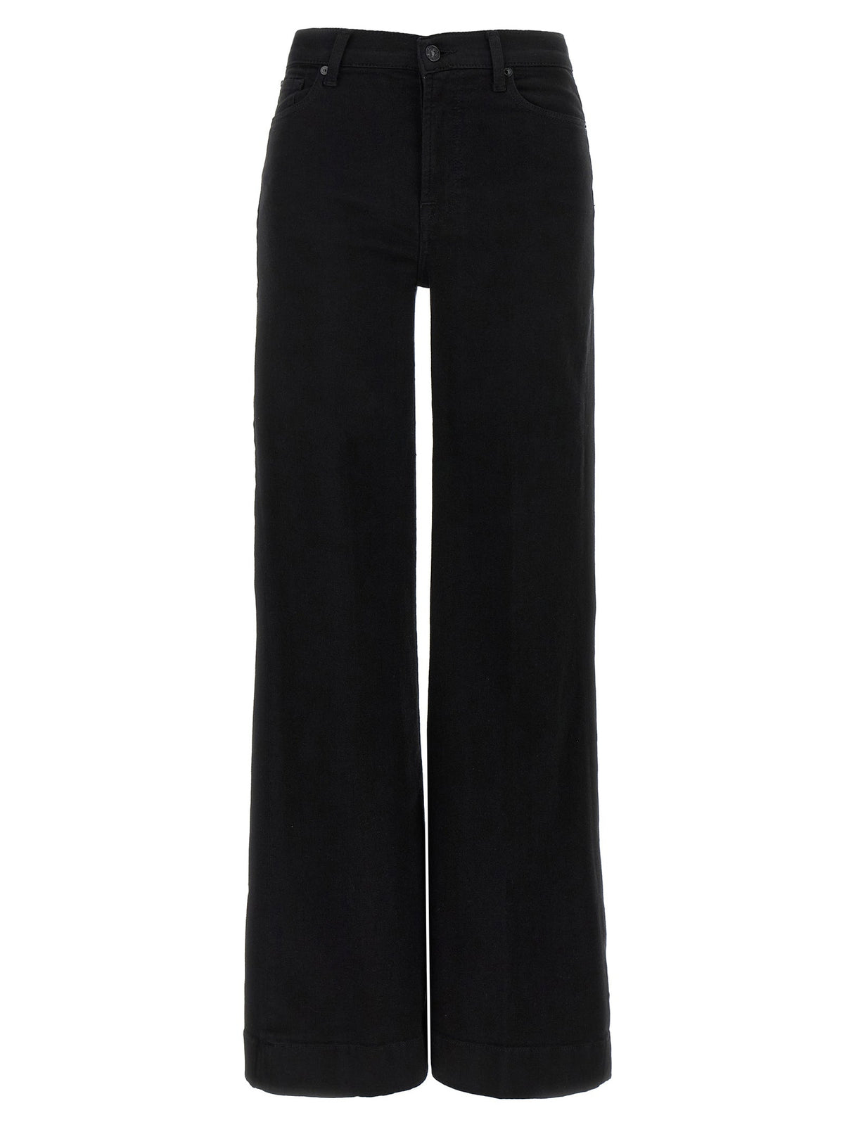 2026 New Arrival 7 For All Mankind Black Cotton Flared Jeans