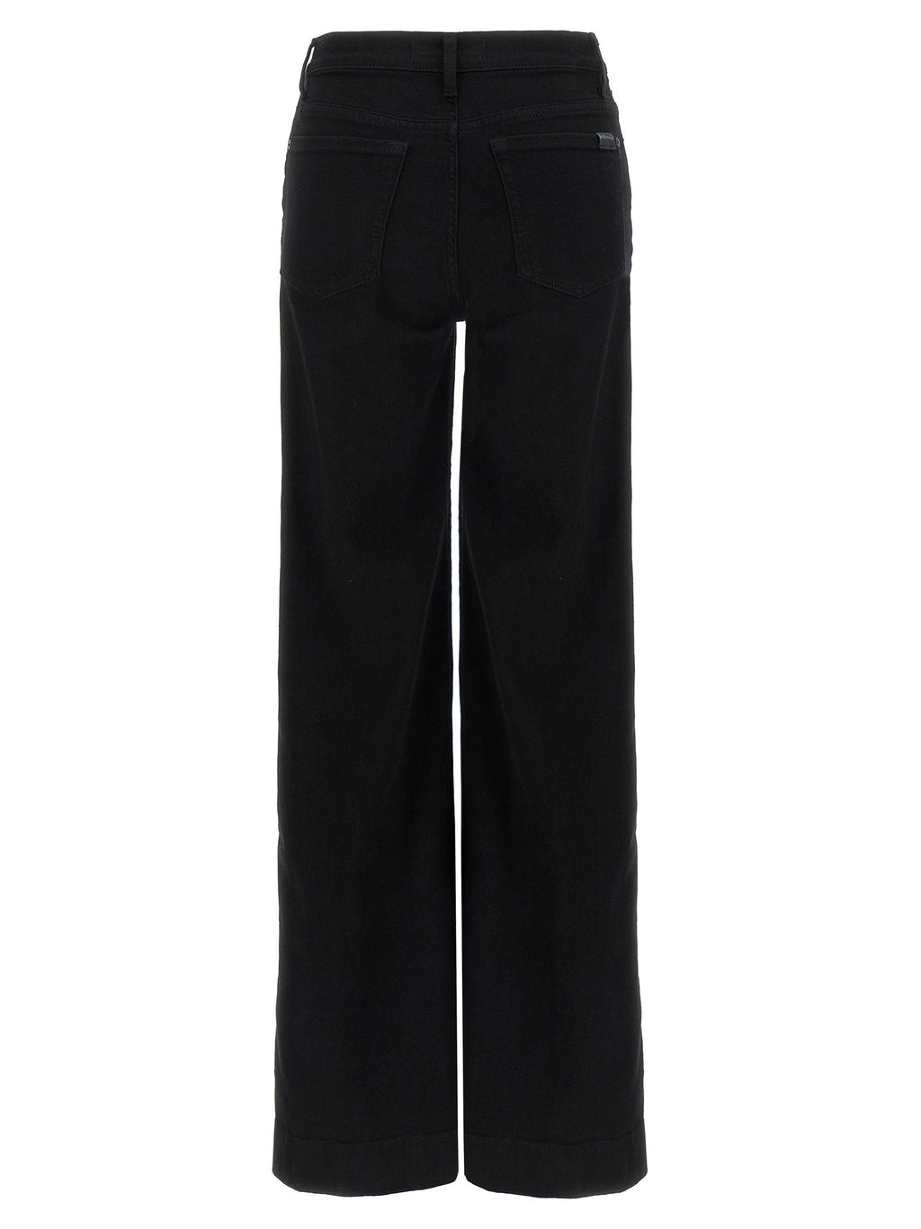2026 New Arrival 7 For All Mankind Black Cotton Flared Jeans