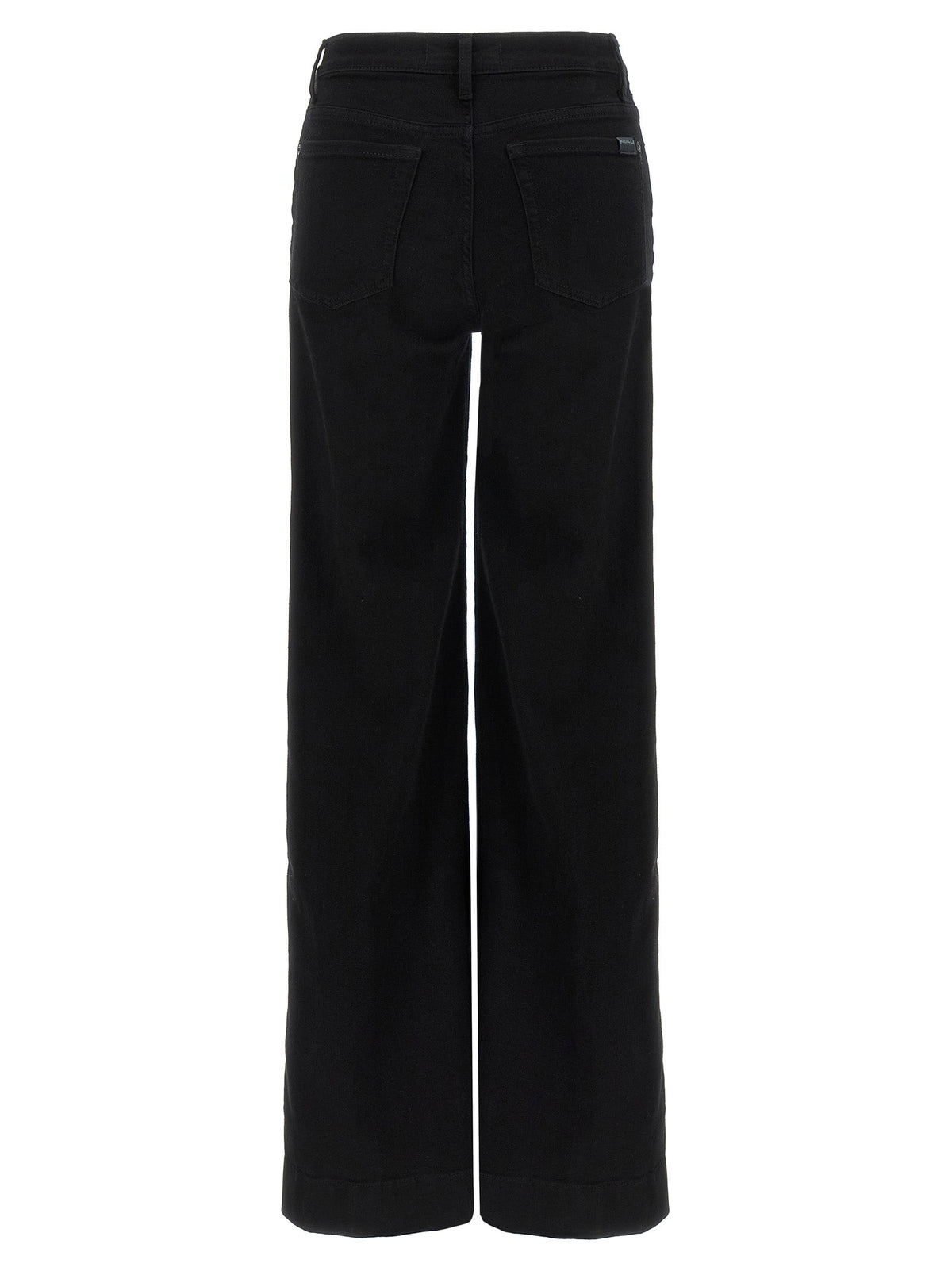 2026 New Arrival 7 For All Mankind Black Cotton Flared Jeans