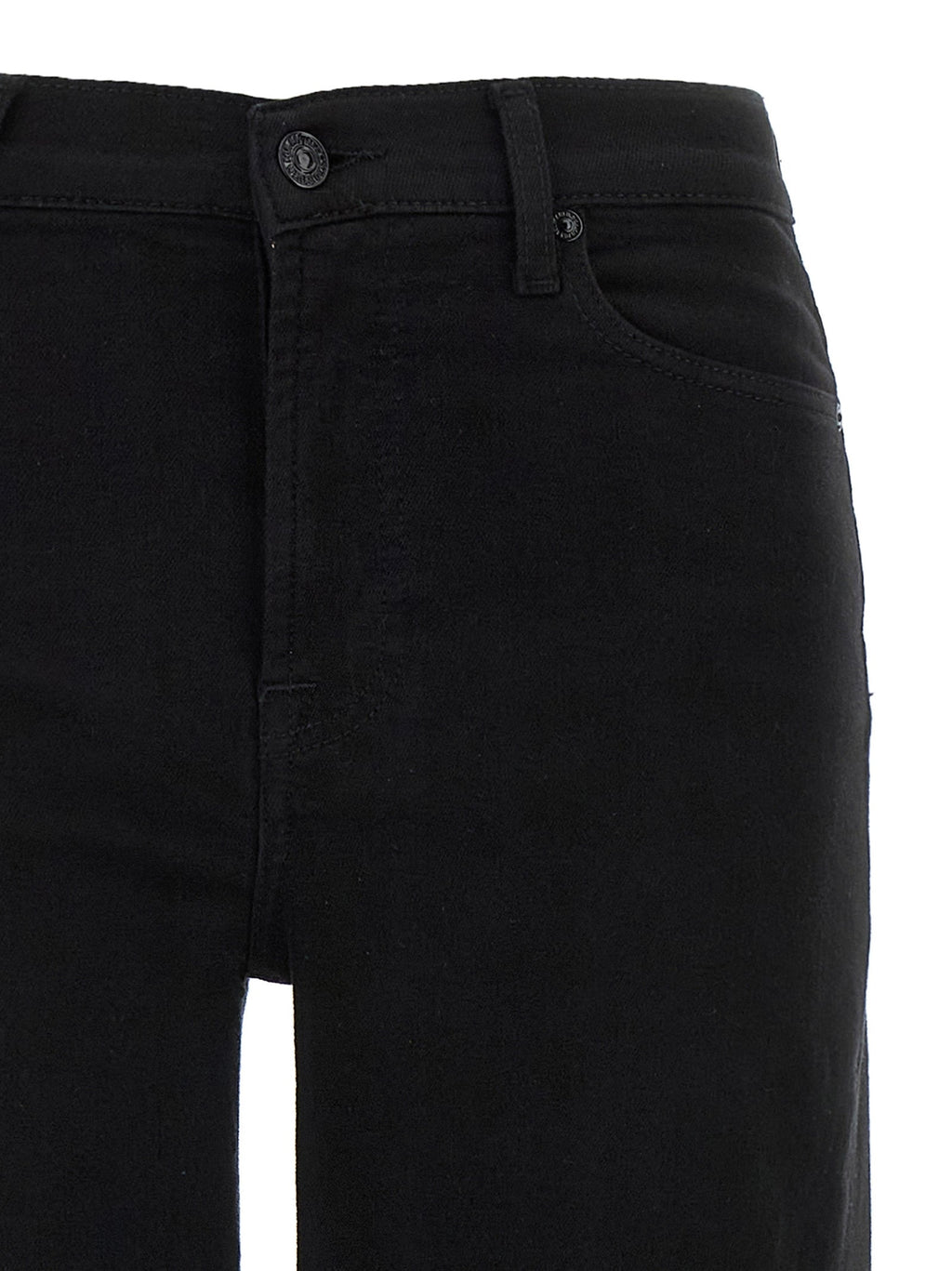 2026 New Arrival 7 For All Mankind Black Cotton Flared Jeans