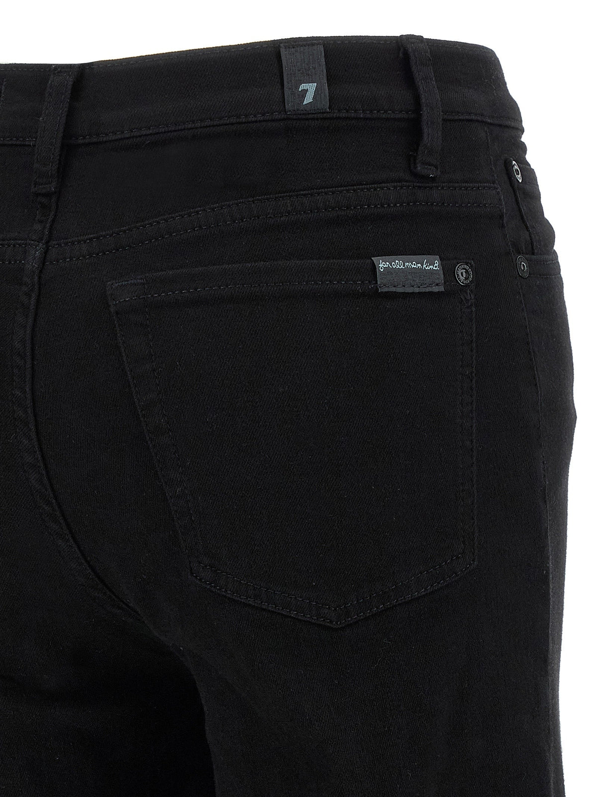 2026 New Arrival 7 For All Mankind Black Cotton Flared Jeans