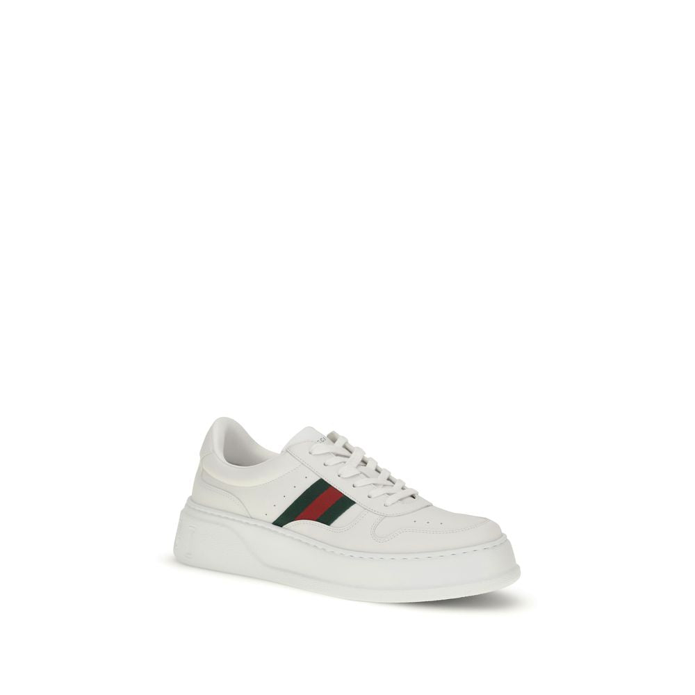 2026 New Arrival Gucci White Calf Leather Bos Taurus Chunky Sneakers