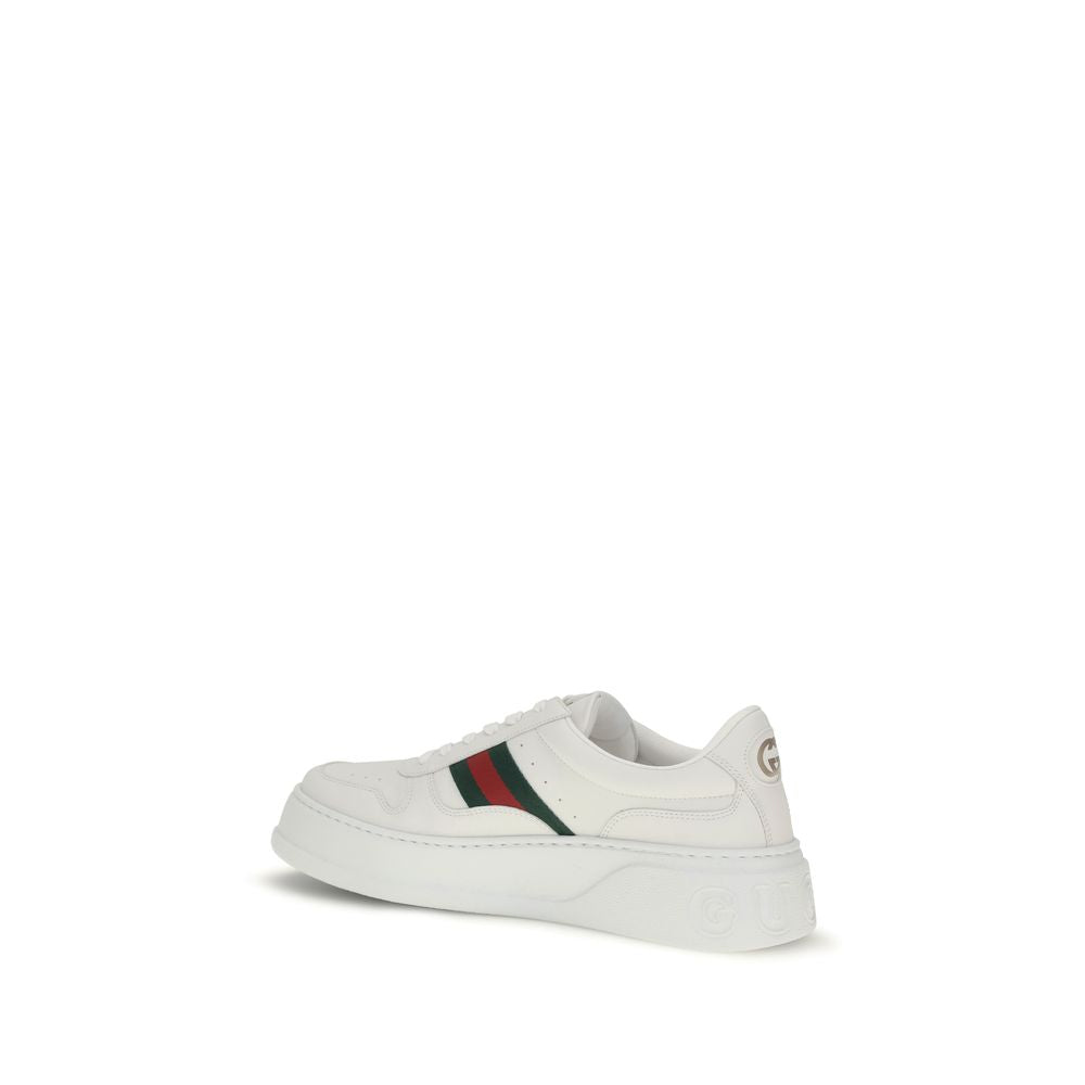 2026 New Arrival Gucci White Calf Leather Bos Taurus Chunky Sneakers