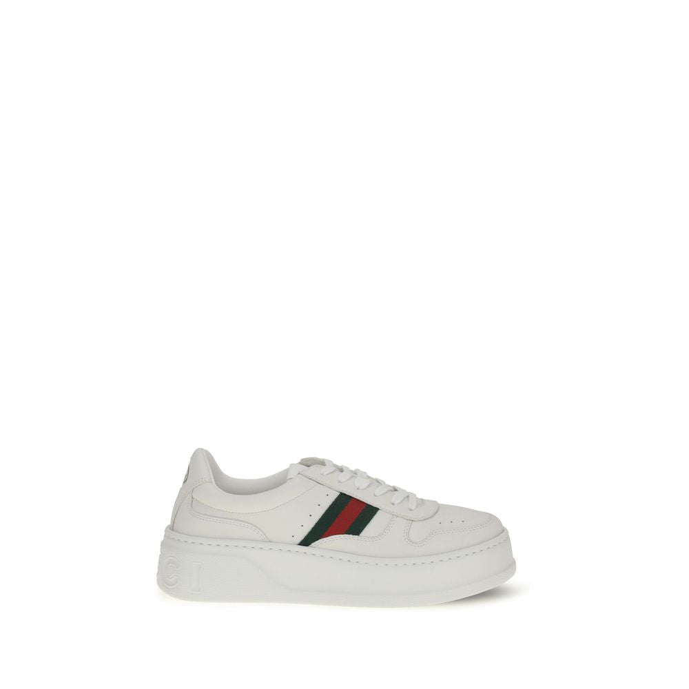 2026 New Arrival Gucci White Calf Leather Bos Taurus Chunky Sneakers