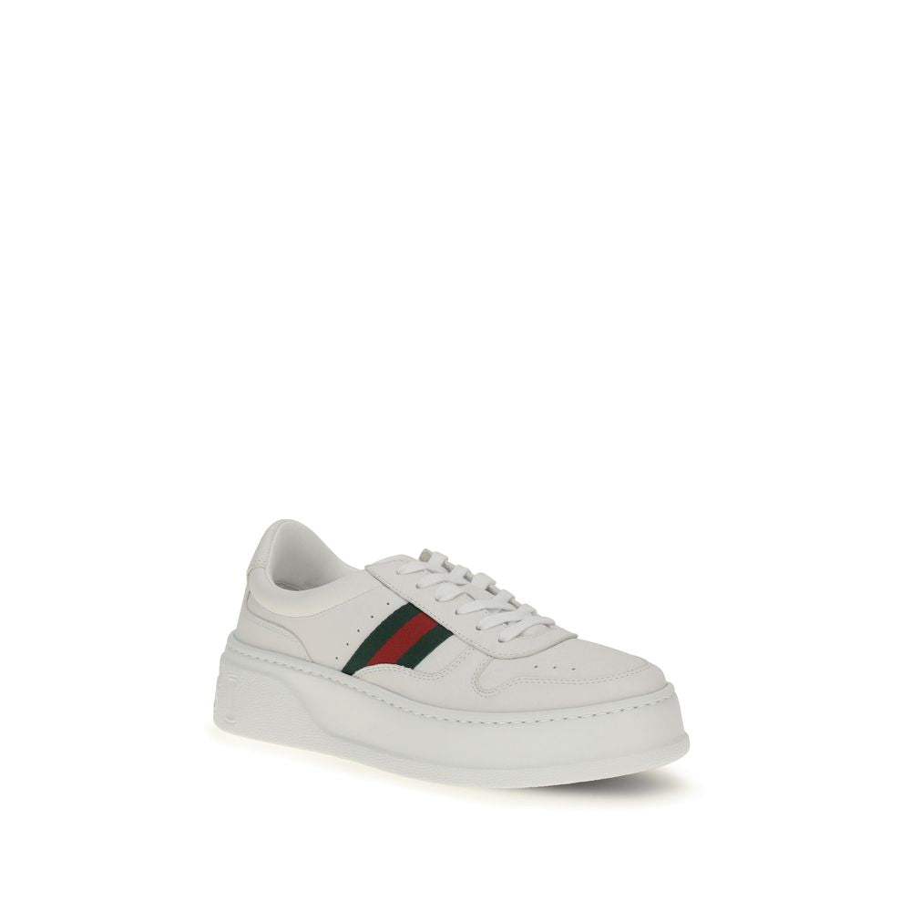 2026 New Arrival Gucci White Calf Leather Bos Taurus Chunky Sneakers