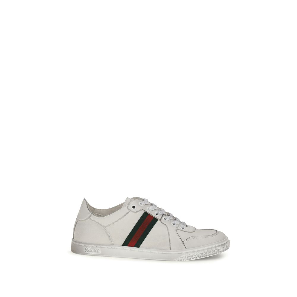 2026 New Arrival Gucci White Calf Leather Bos Taurus Athletic Sneakers