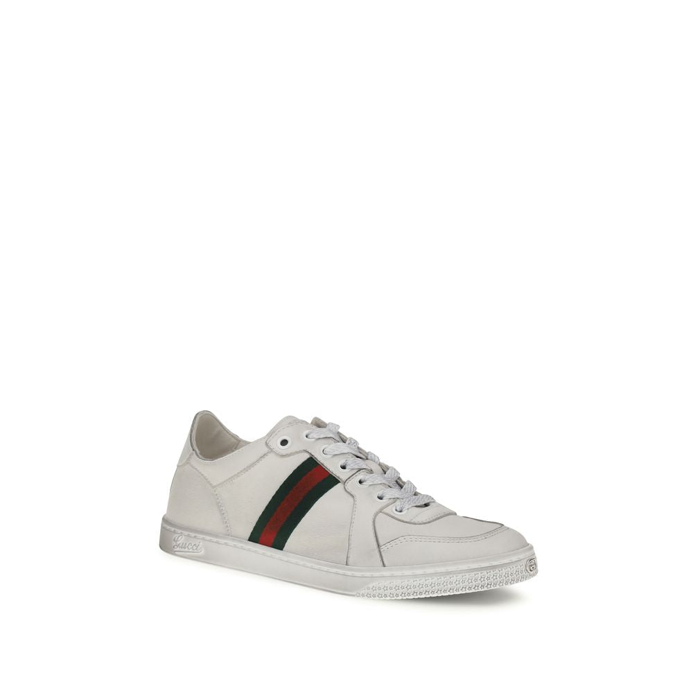 2026 New Arrival Gucci White Calf Leather Bos Taurus Athletic Sneakers