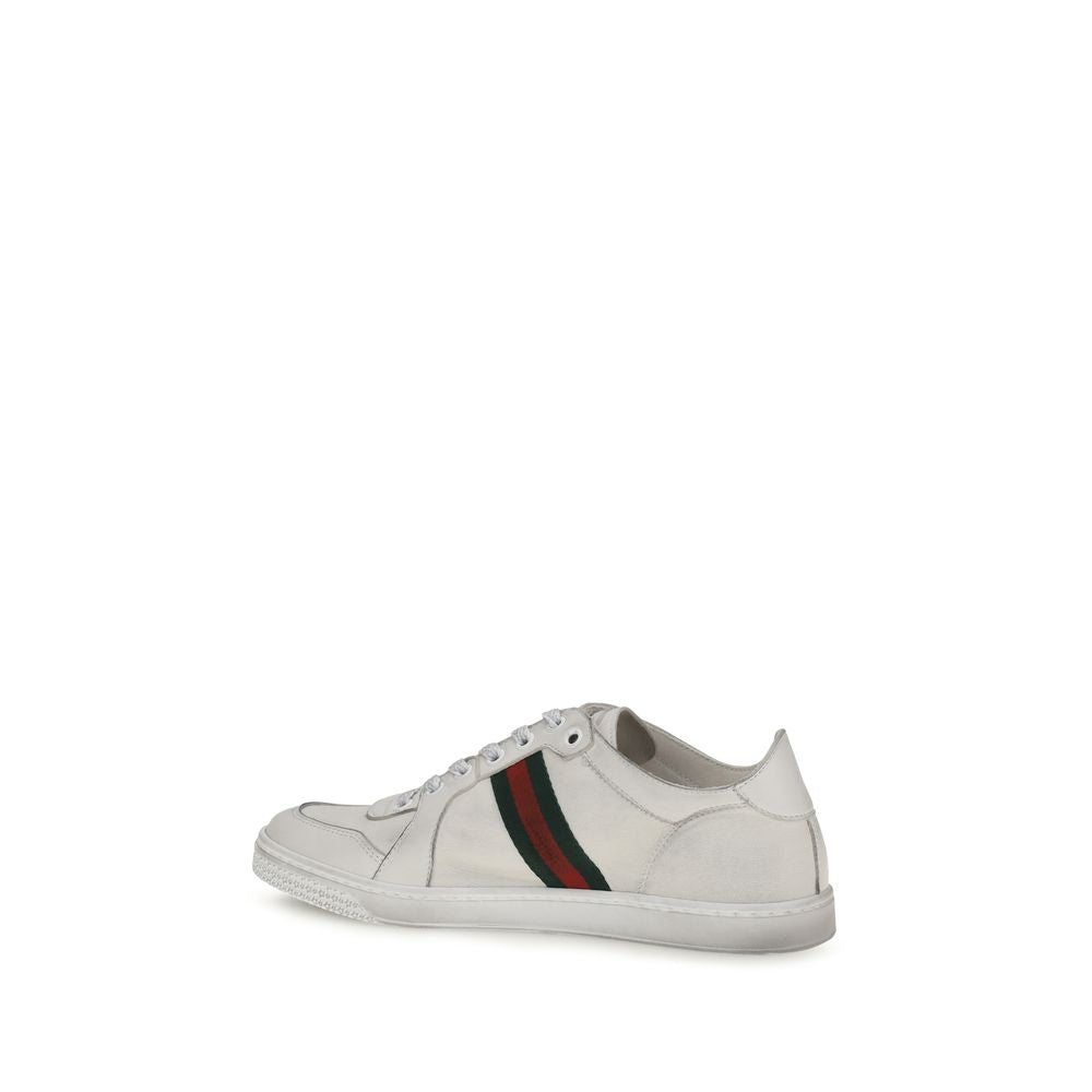2026 New Arrival Gucci White Calf Leather Bos Taurus Athletic Sneakers