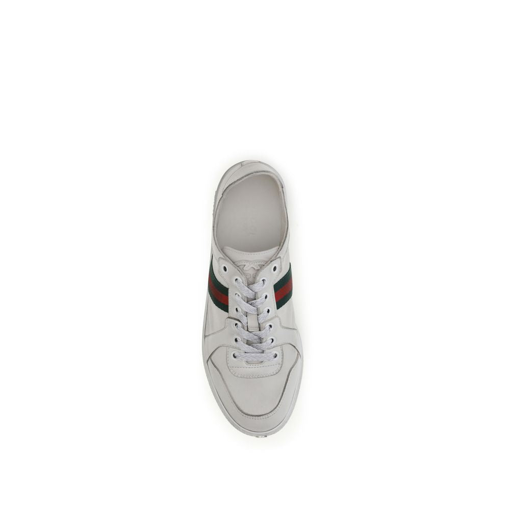 2026 New Arrival Gucci White Calf Leather Bos Taurus Athletic Sneakers
