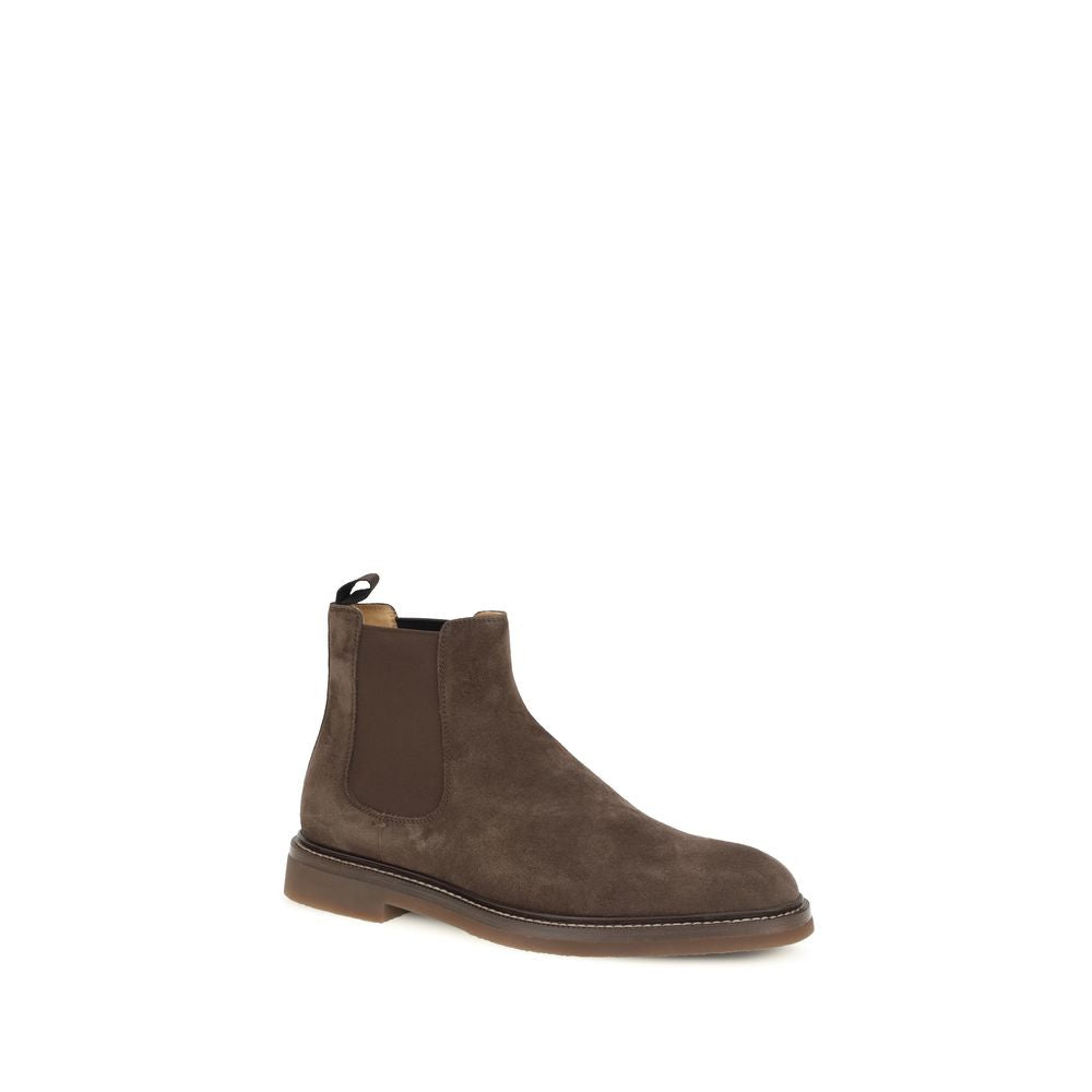 2026 New Arrival Brunello Cucinelli Brown Calf Leather Bos Taurus Chelsea Boots