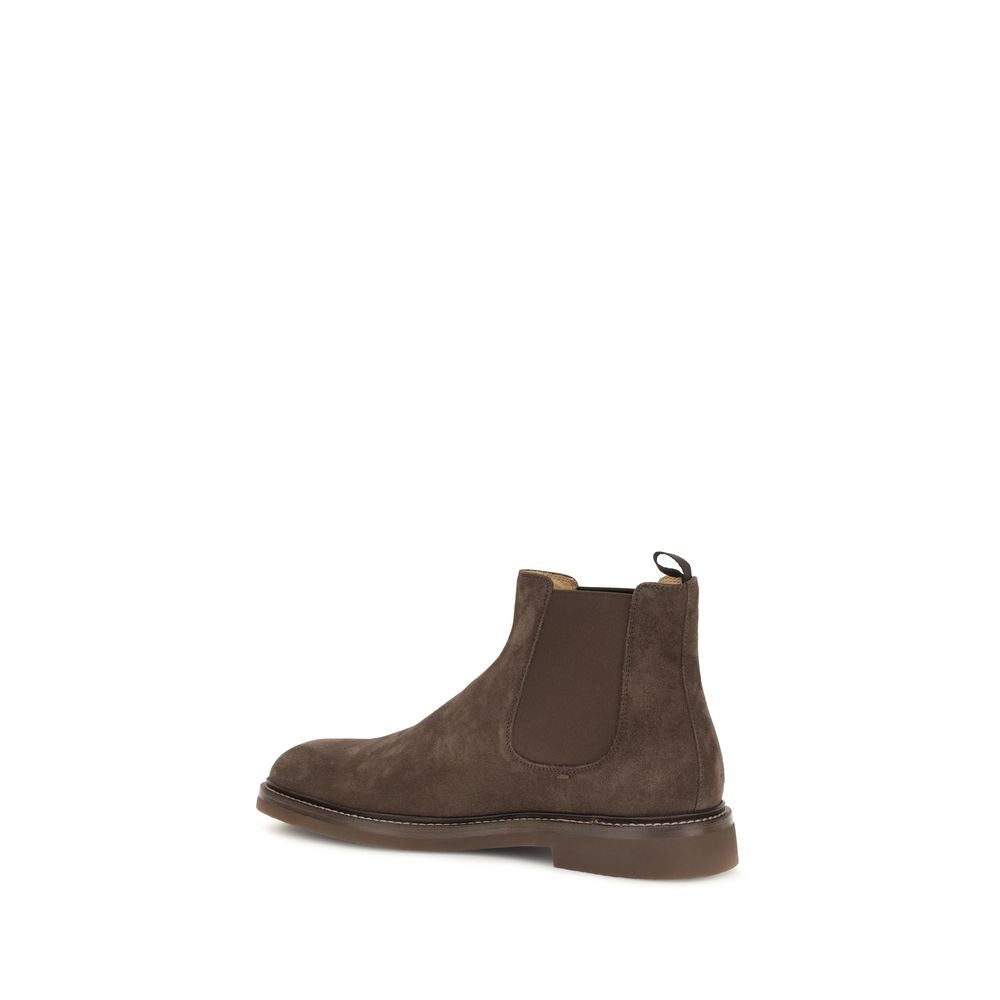 2026 New Arrival Brunello Cucinelli Brown Calf Leather Bos Taurus Chelsea Boots