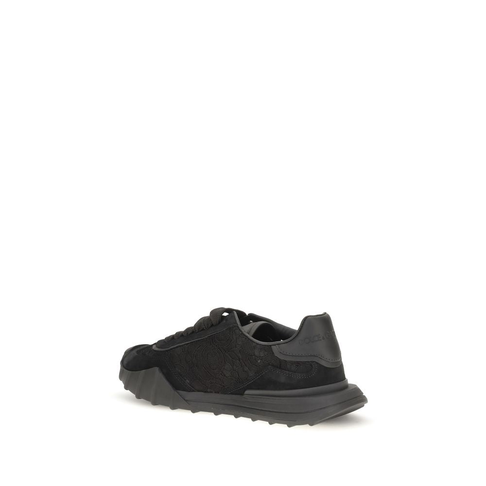2026 New Arrival Dolce & Gabbana Black Calf Leather Bos Taurus Chunky Sneakers