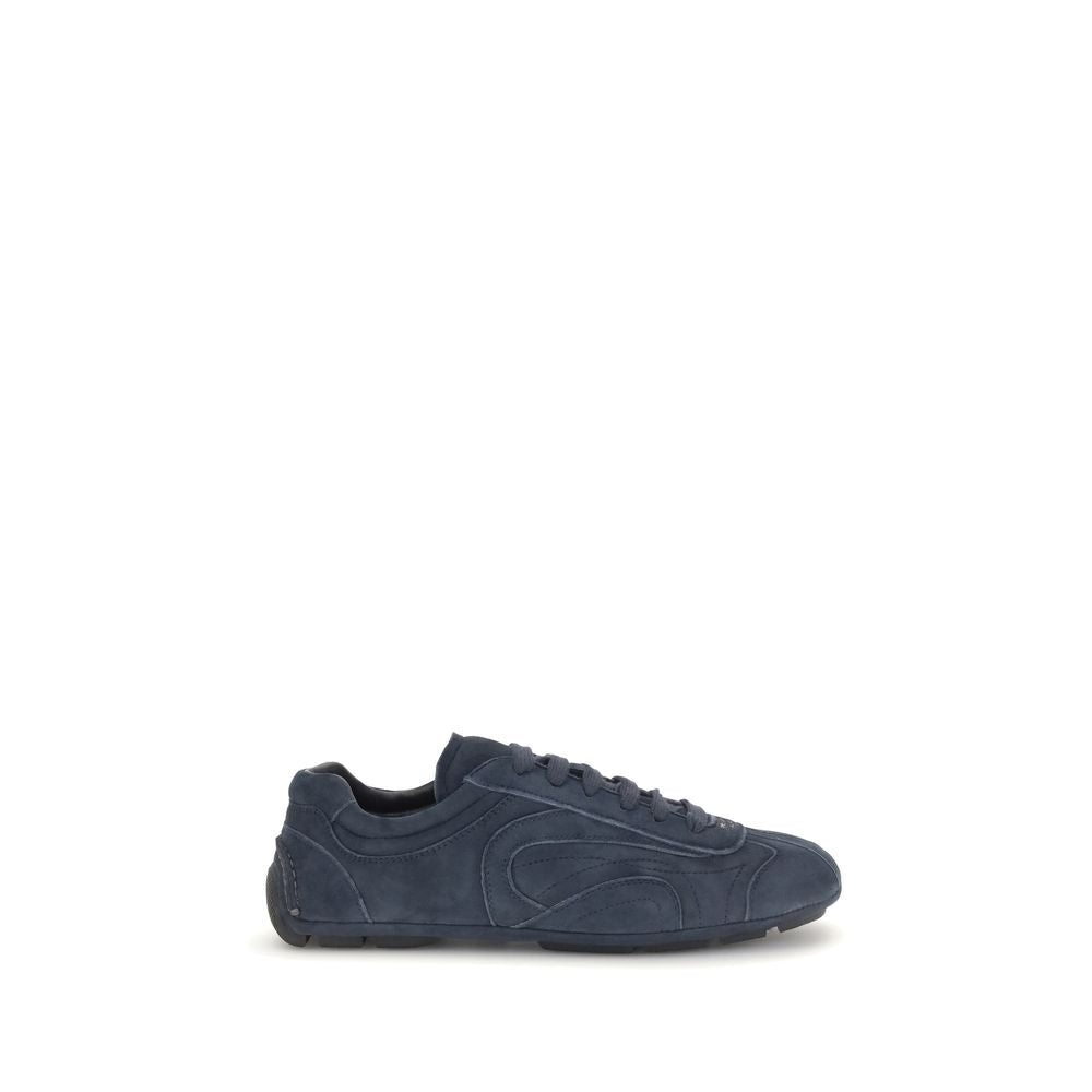 2026 New Arrival Prada Blue Calf Leather Bos Taurus Athletic Sneakers