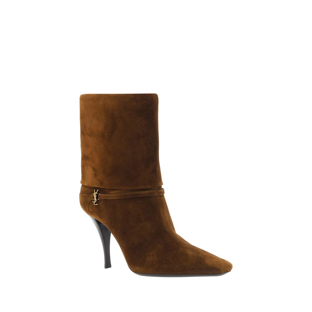 2026 New Arrival Saint Laurent Brown Calf Leather Bos Taurus Ankle Boots