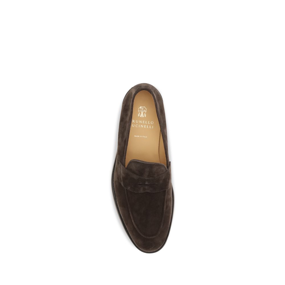 2026 New Arrival Brunello Cucinelli Brown Calf Leather Bos Taurus Slip-On Loafers