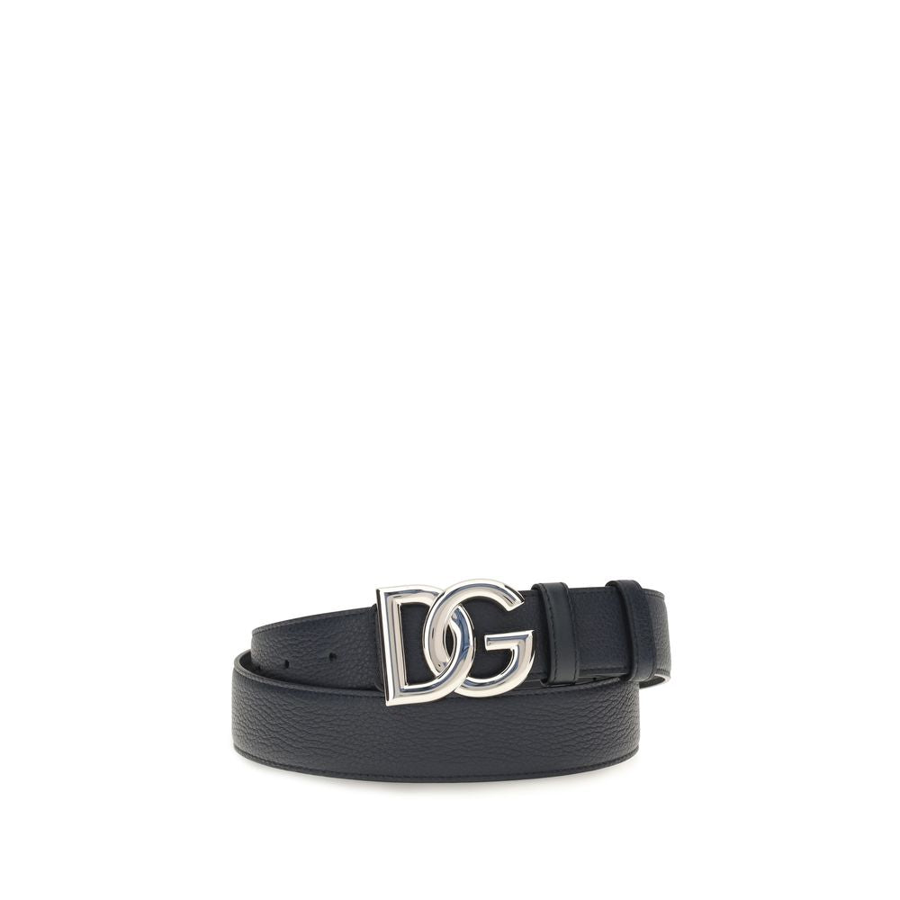 2026 New Arrival Dolce & Gabbana Black Calf Leather Bos Taurus Regular Belt