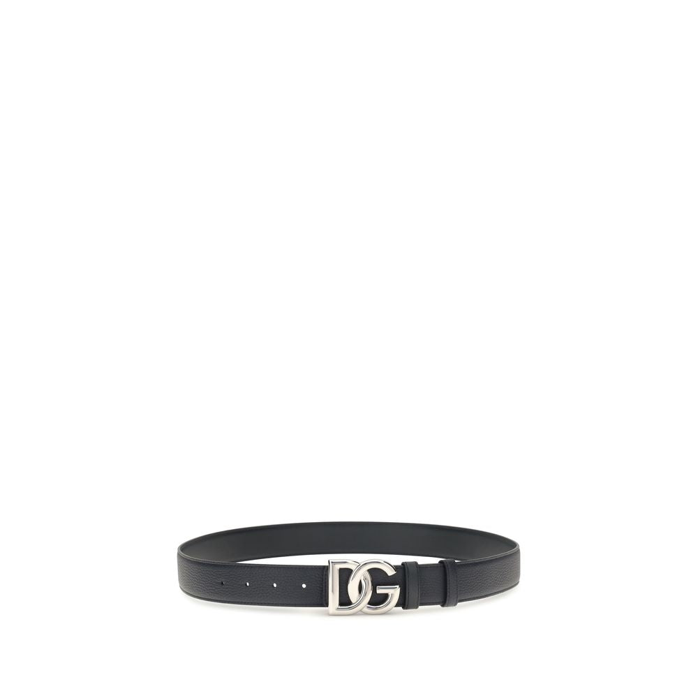 2026 New Arrival Dolce & Gabbana Black Calf Leather Bos Taurus Regular Belt