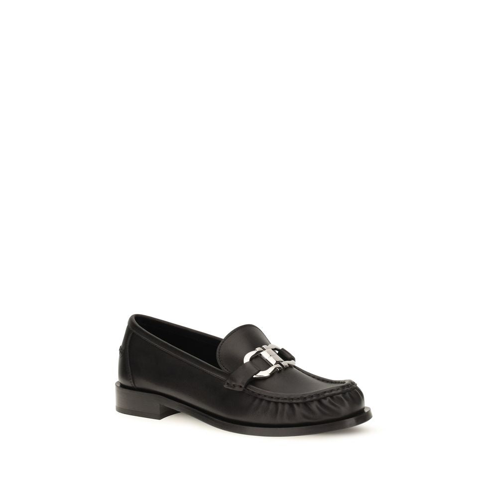 2026 New Arrival Ferragamo Black Calf Leather Bos Taurus Slip-On Loafers